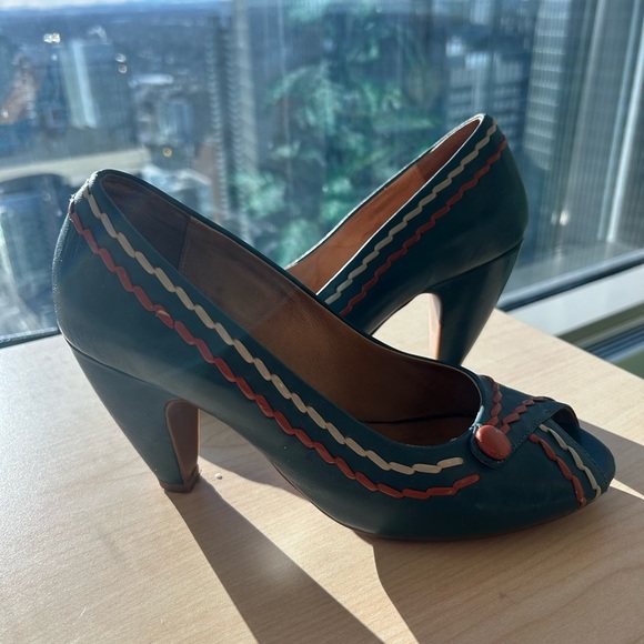 Miz Mooz teal and orange pumps 8.5 great used condition - Picture 14 of 15